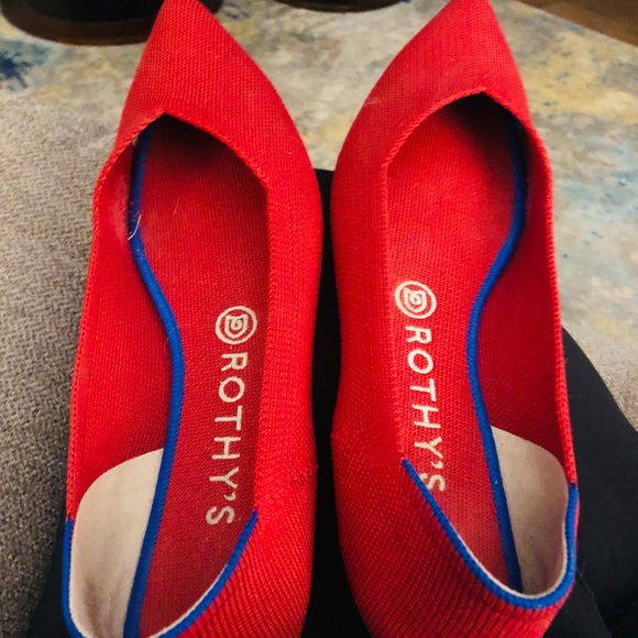 Rothy’s Point flats, size 9, great condition, chili red - Picture 1 of 4